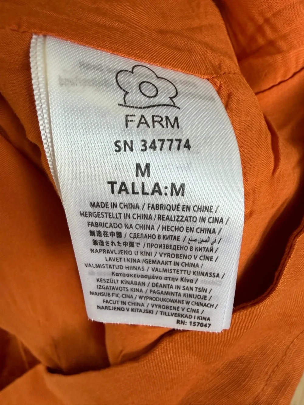 FARM Rio | Orange Flower Euroflax™ Premium 100% Linen Mini Dress | M - Picture 10 of 13